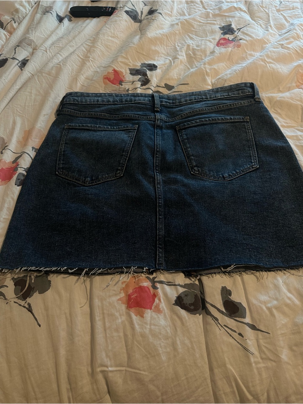 Dark Blue Denim Mini Skirt - Classic Women's Jean Skirt sz 12